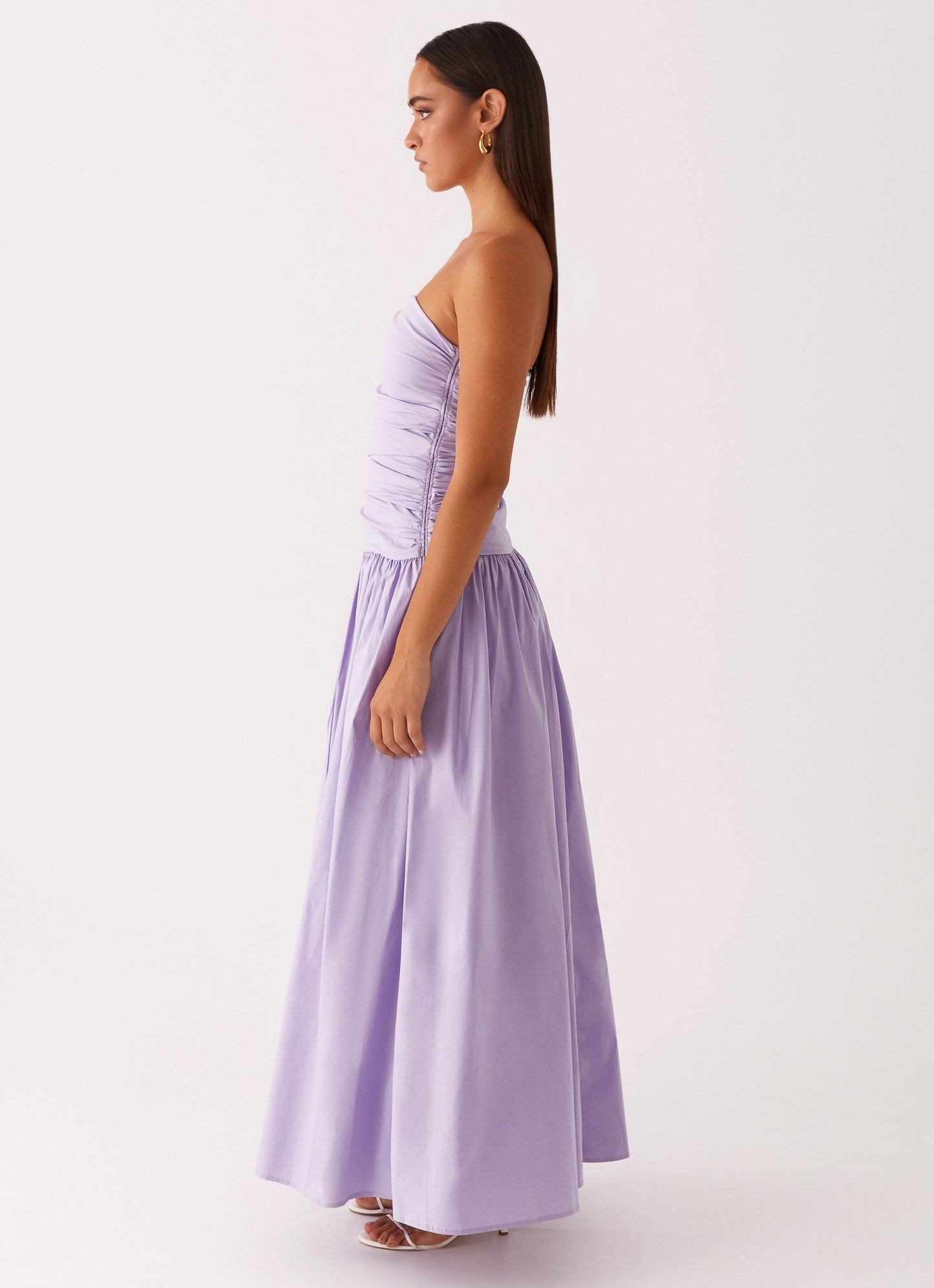 Liliane Strapless Maxi Jurk | Lavendel met Plooidetail 21