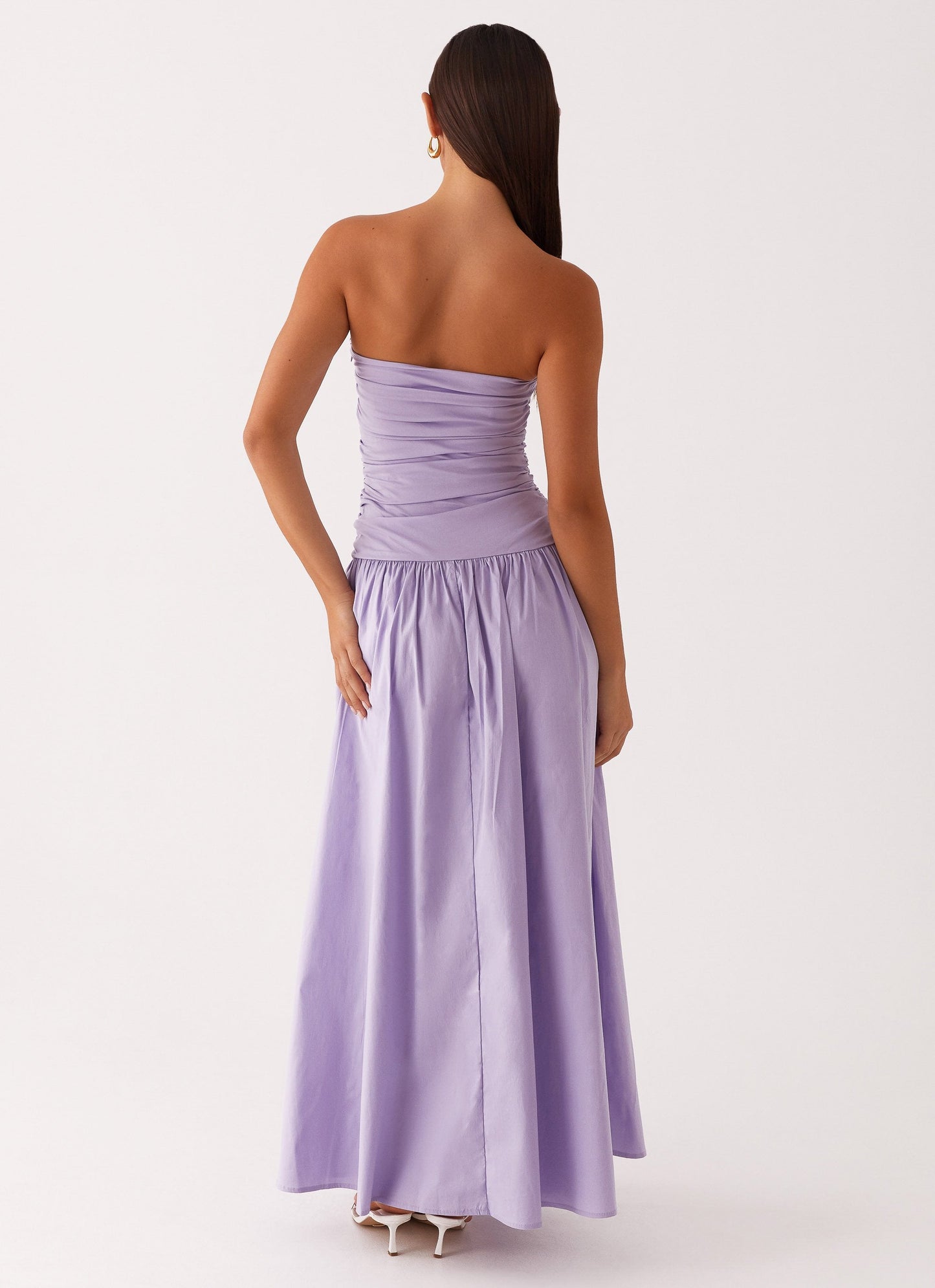 Liliane Strapless Maxi Jurk | Lavendel met Plooidetail 22