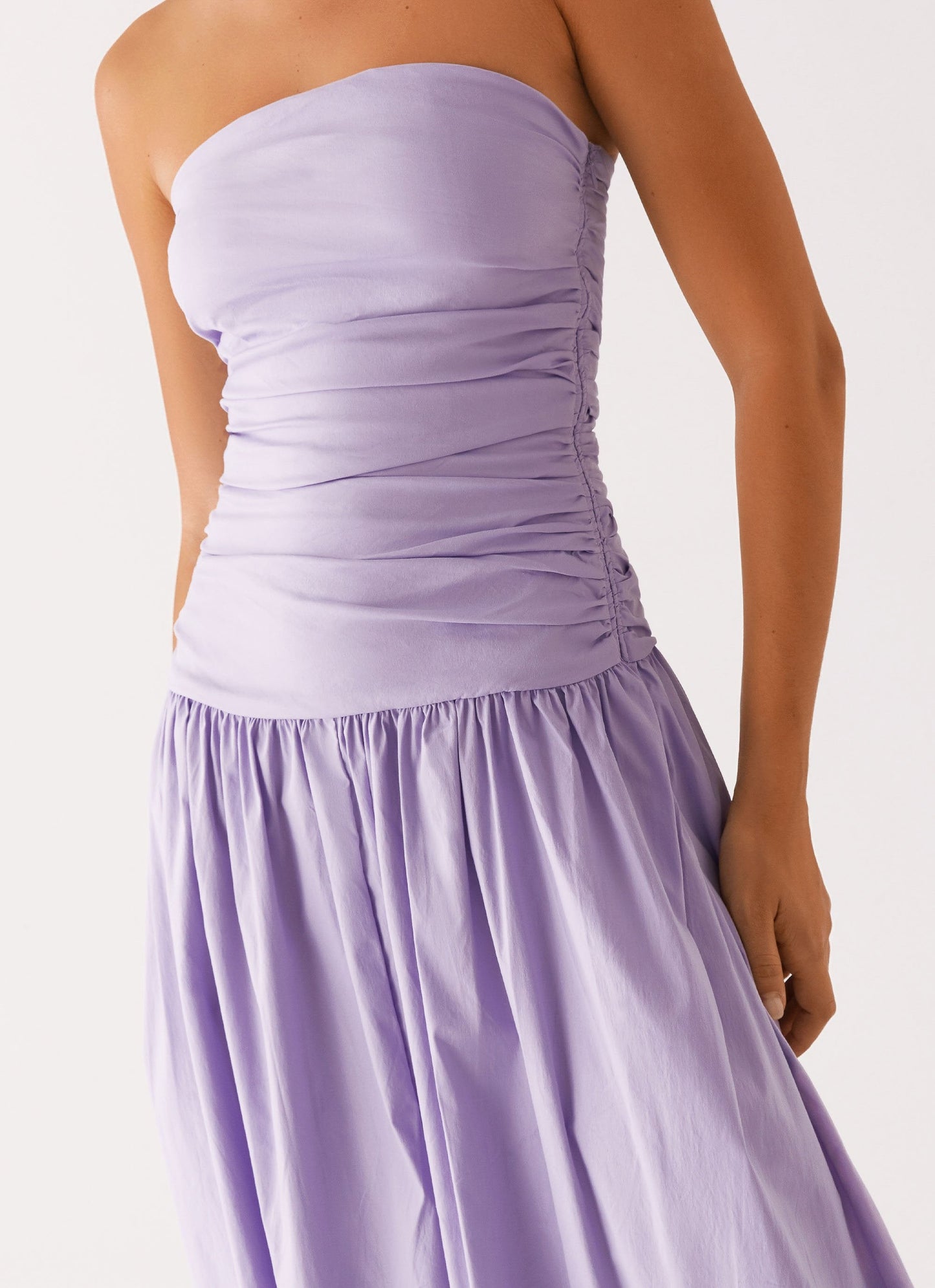 Liliane Strapless Maxi Jurk | Lavendel met Plooidetail 23