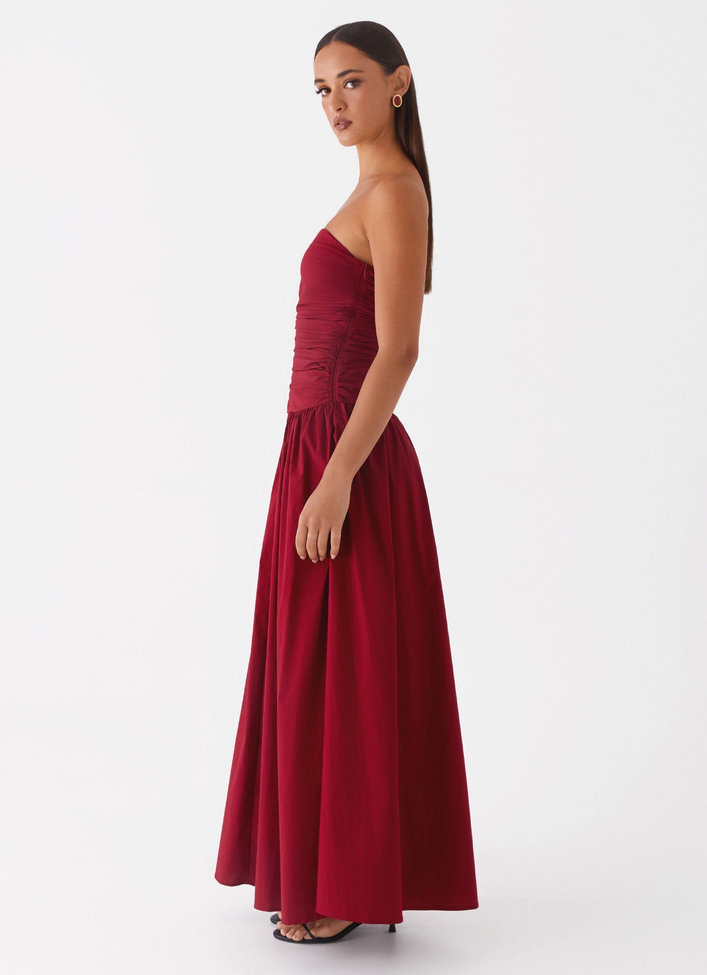 Liliane Strapless Maxi Jurk | Lavendel met Plooidetail 15