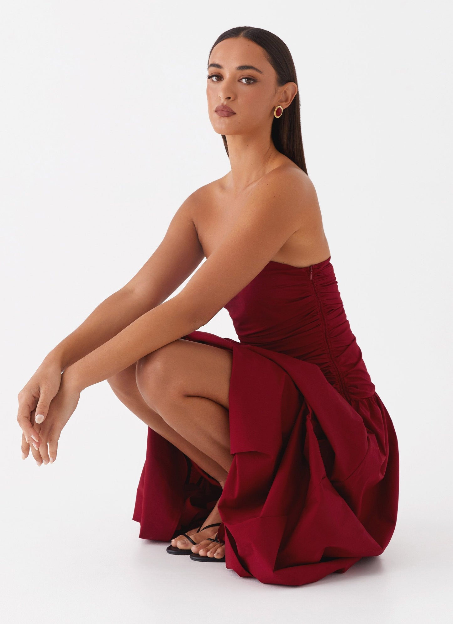 Liliane Strapless Maxi Jurk | Lavendel met Plooidetail 17