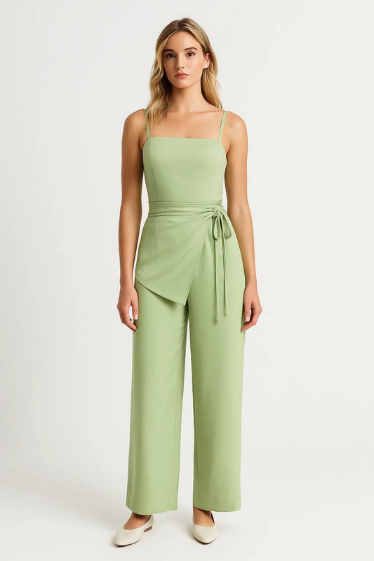 Cecilia Dames Co-ord Set | Mouwloos | Met Strikdetail | Tweedelige Set 0