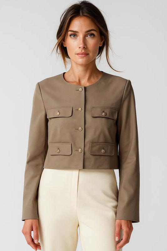 Cecilie Blazer Dames | Korte Pasvorm met Luxe Knopen 0