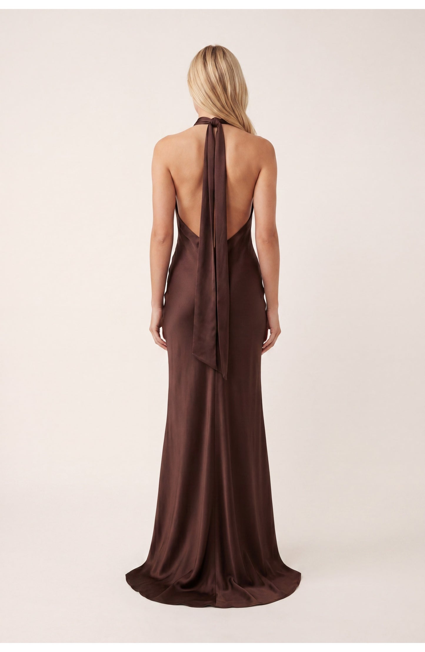 Women's Maxi Dress | Halter Neck Detail | Satin Fabric