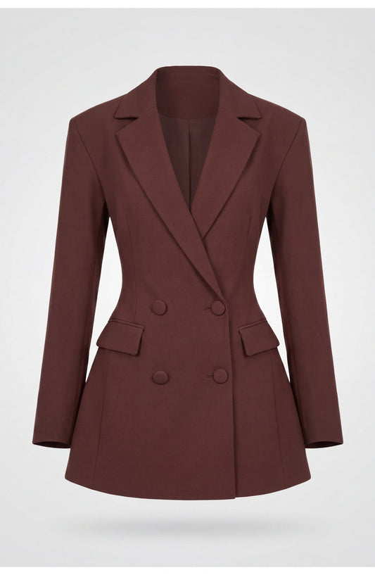 Honorine Dames Blazer Jurk | Dubbele Knopenrij | Getailleerde Pasvorm