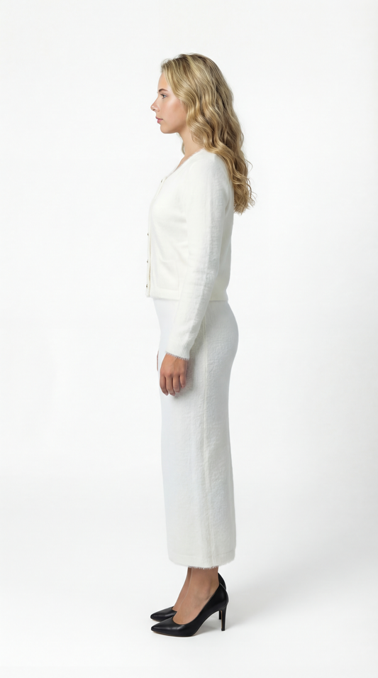 Giulia Dames Tweedelige Set | Aansluitend | Gebreid | Met Knoopsluiting