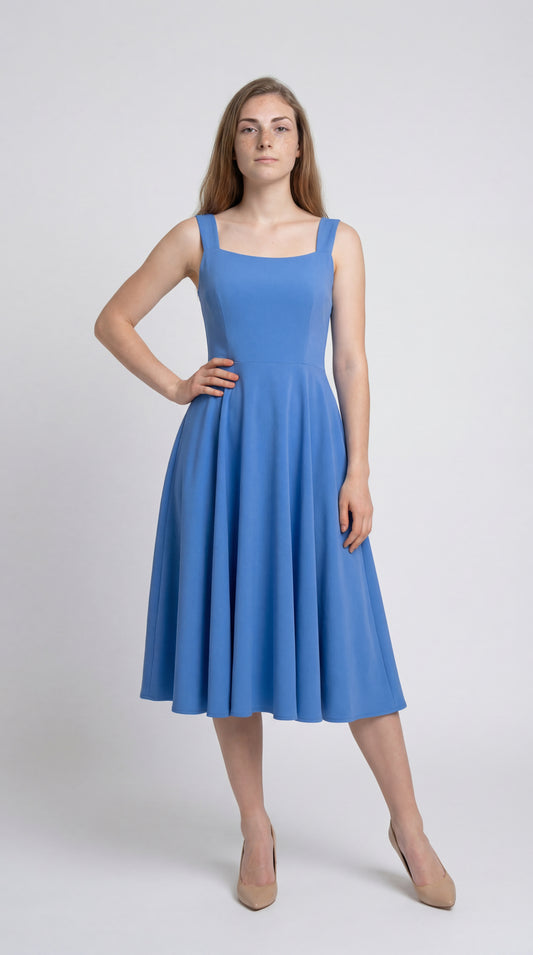 Roselva Dames Jurk | Aangesloten | Midi | Zonder Mouwen