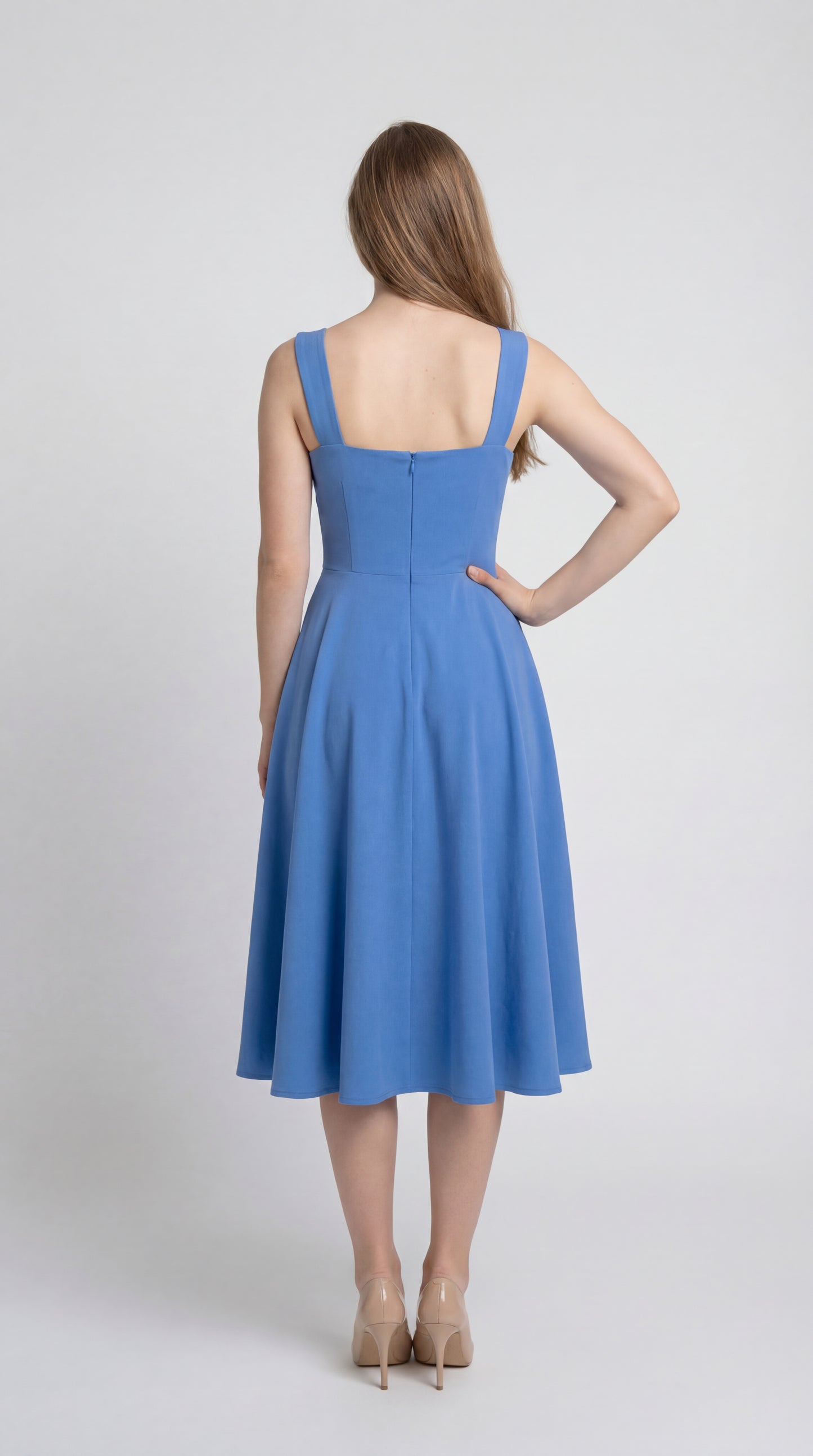 Roselva Dames Jurk | Aangesloten | Midi | Zonder Mouwen