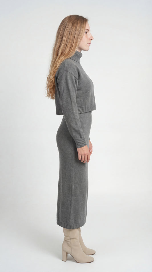 Dames Co-Ord Set | Midi Lengte | Col | Gebreide Set Look