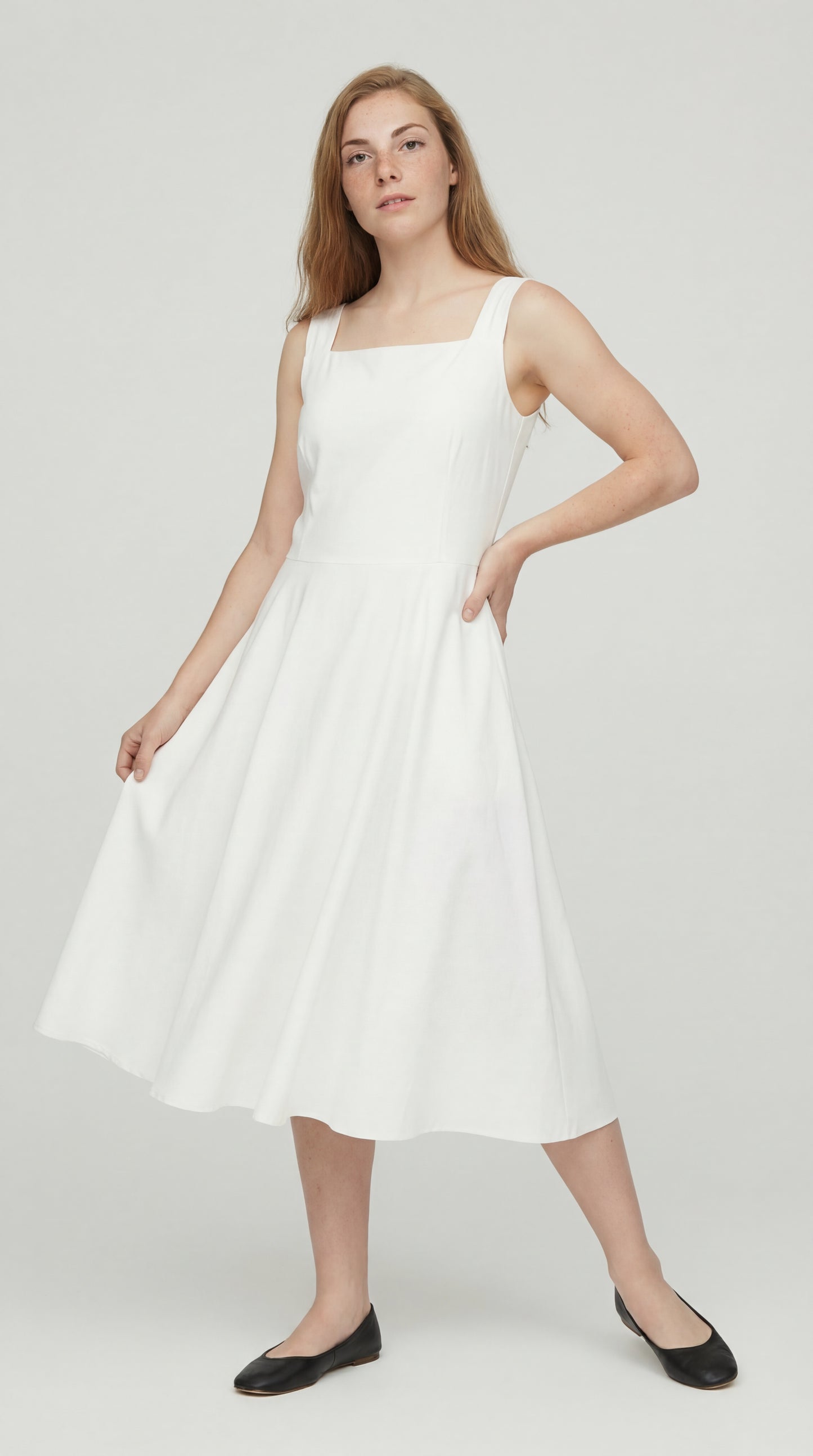 Roselva Dames Jurk | Aangesloten | Midi | Zonder Mouwen