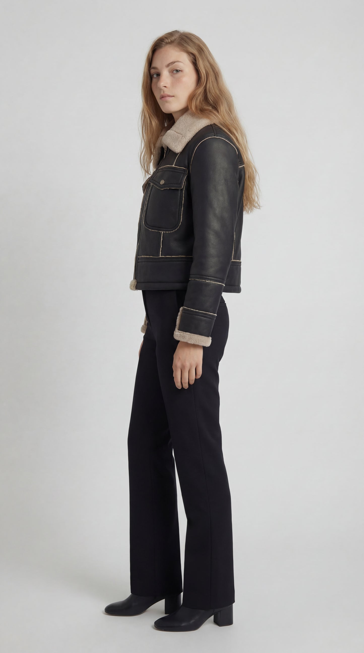 Aurelina Dames Jas | Regular Fit | Met Kraag | Korte Lengte