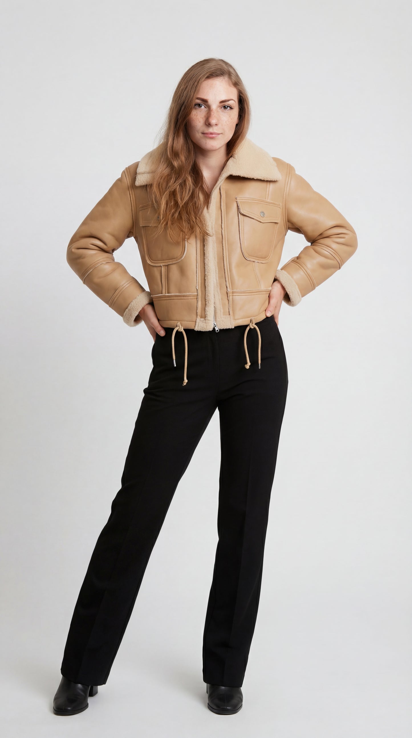 Aurelina Dames Jas | Regular Fit | Met Kraag | Korte Lengte