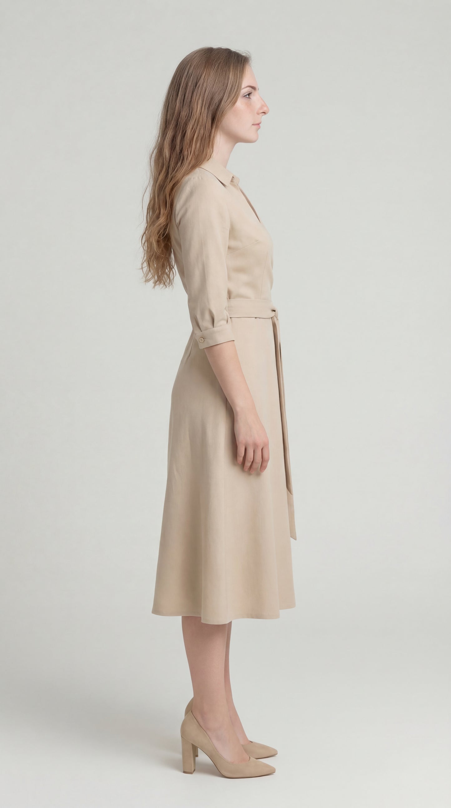 Seravina Dames Jurk | Wikkelmodel | Midi Lengte | Tailleband