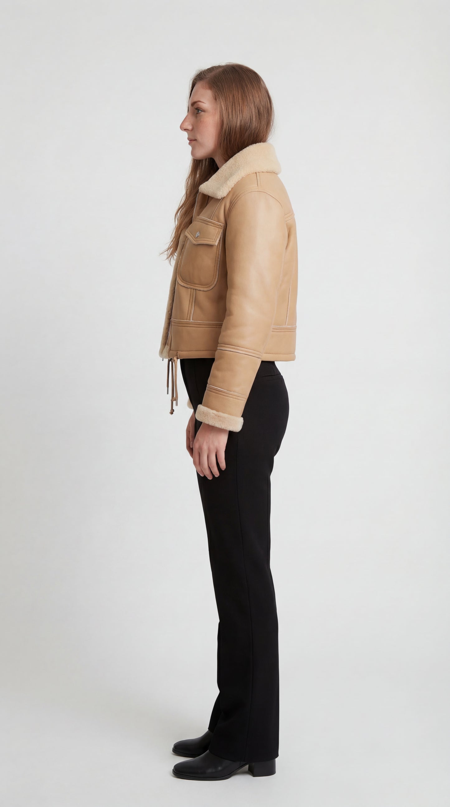 Aurelina Dames Jas | Regular Fit | Met Kraag | Korte Lengte