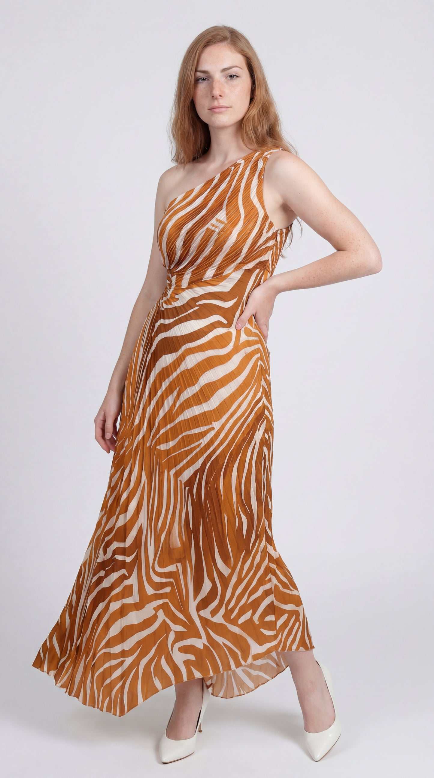 Viretta Dames Jurk | Maxi Lengte | One-Shoulder | Bloemenprint