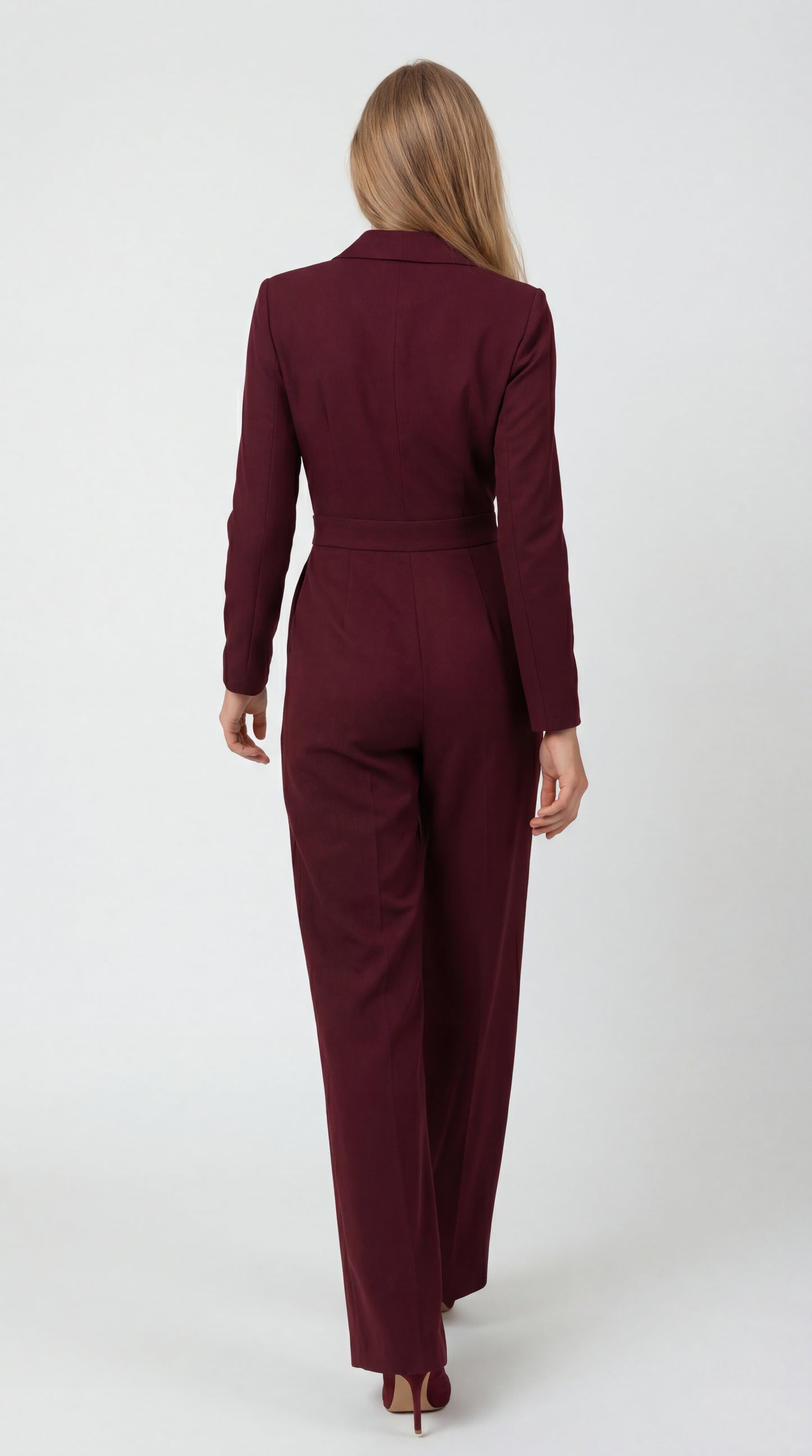 Nerivana Dames Jumpsuit | Blazerstijl | Wijde Pijpen | Taille Accent