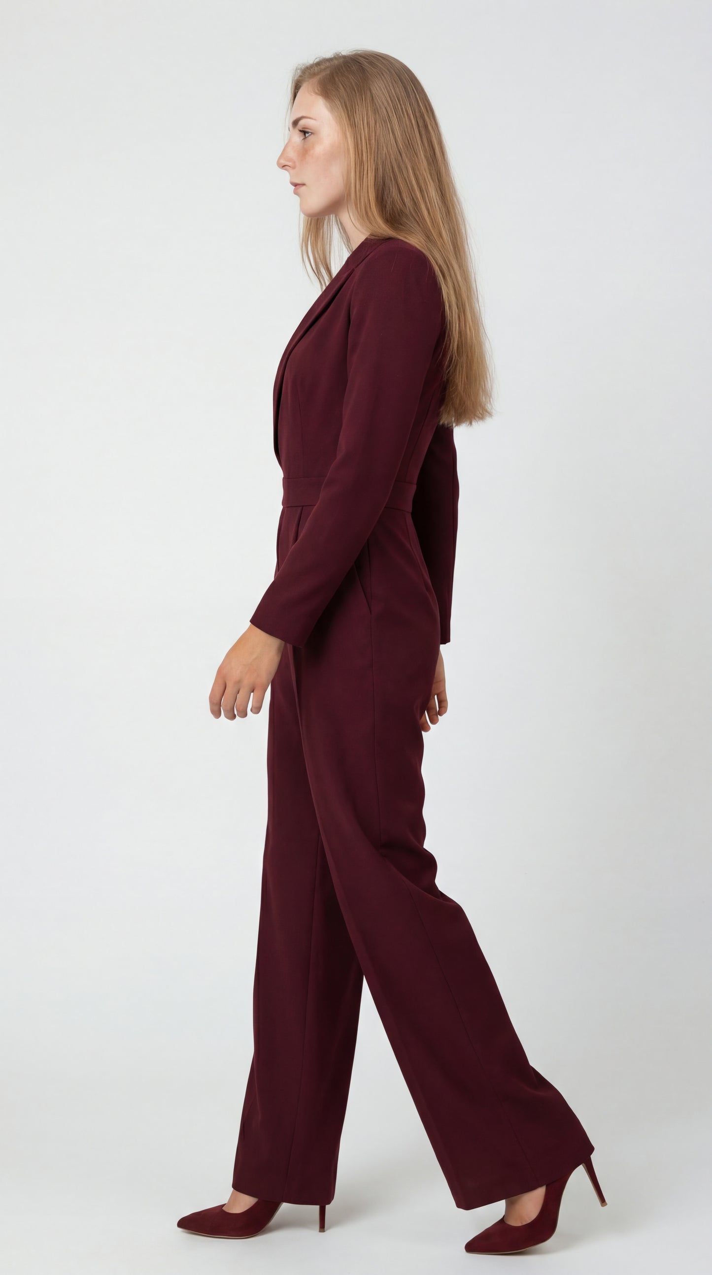 Nerivana Dames Jumpsuit | Blazerstijl | Wijde Pijpen | Taille Accent