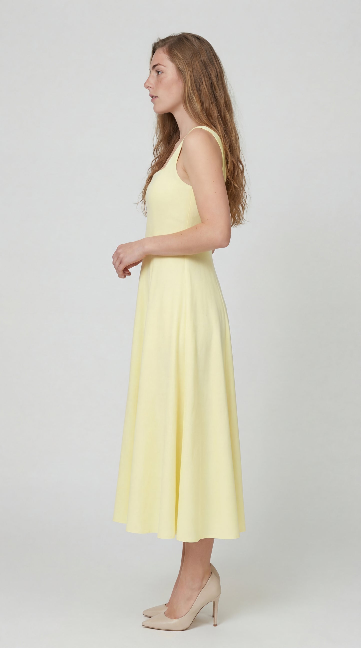 Selmira Dames Jurk | Getailleerd | Square Neck | Midi-rok