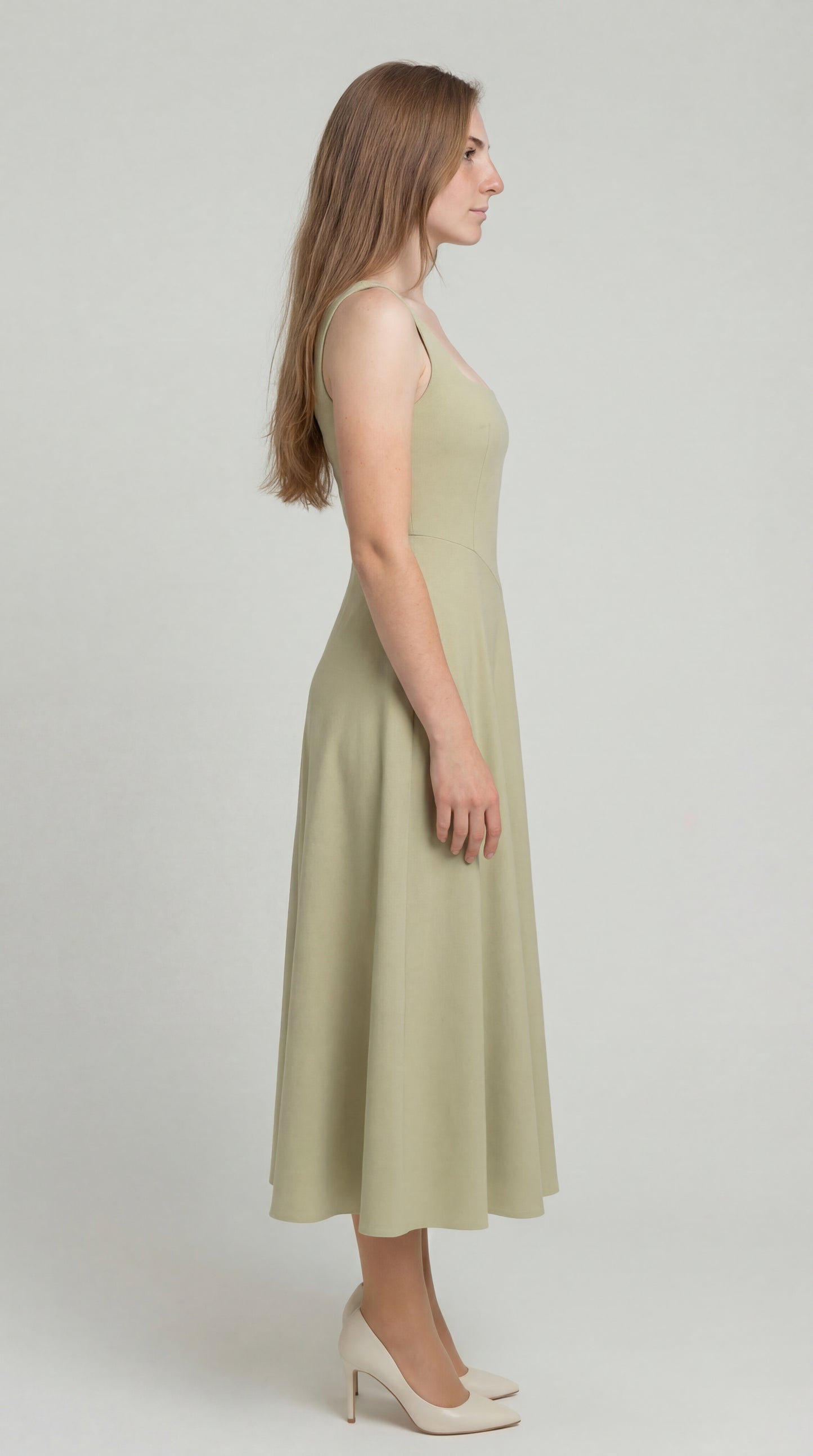 Selmira Dames Jurk | Getailleerd | Square Neck | Midi-rok