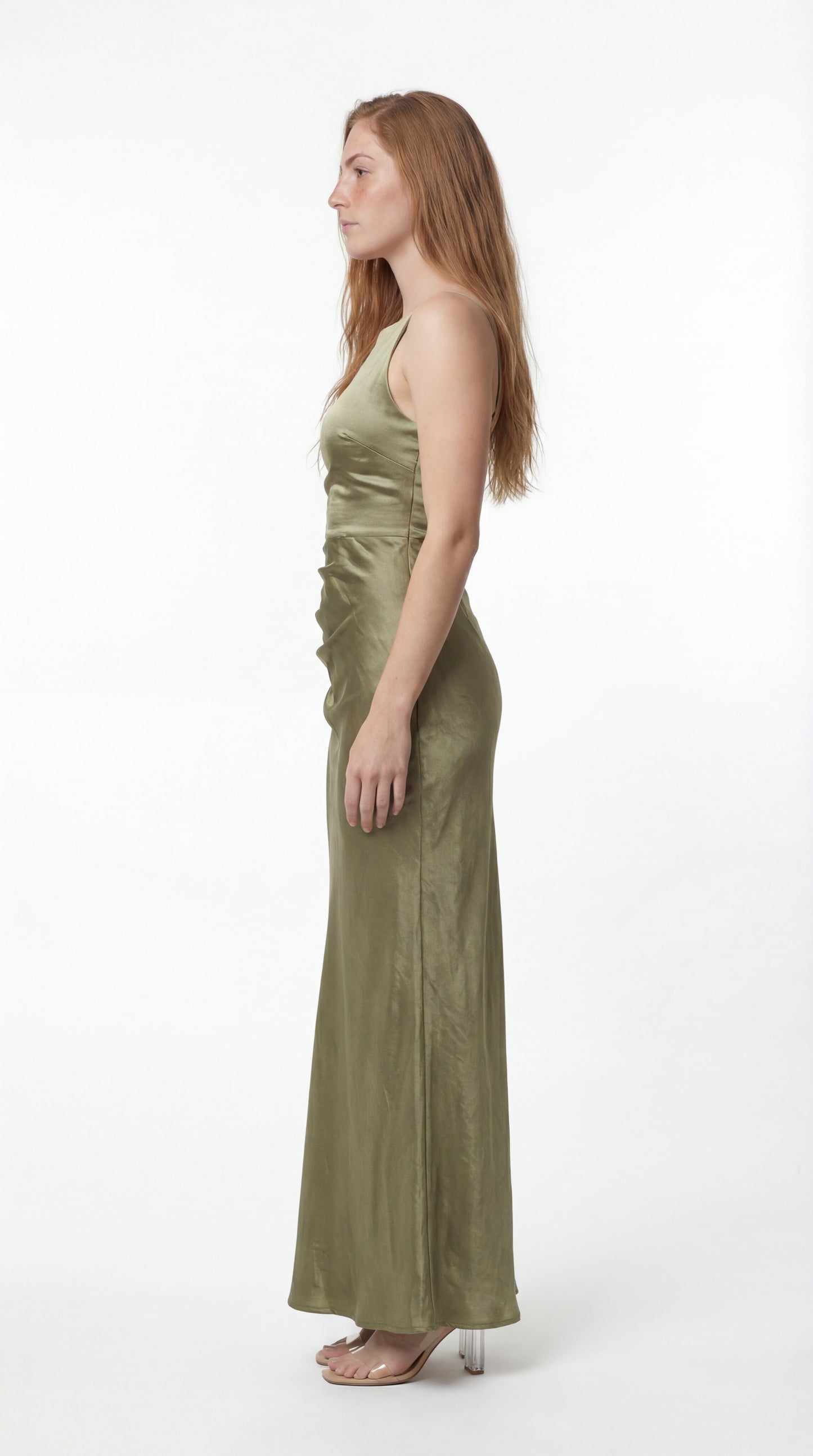 Dames Maxi Jurk | Spaghettibandjes | Aansluitend Met Subtiele Plooien