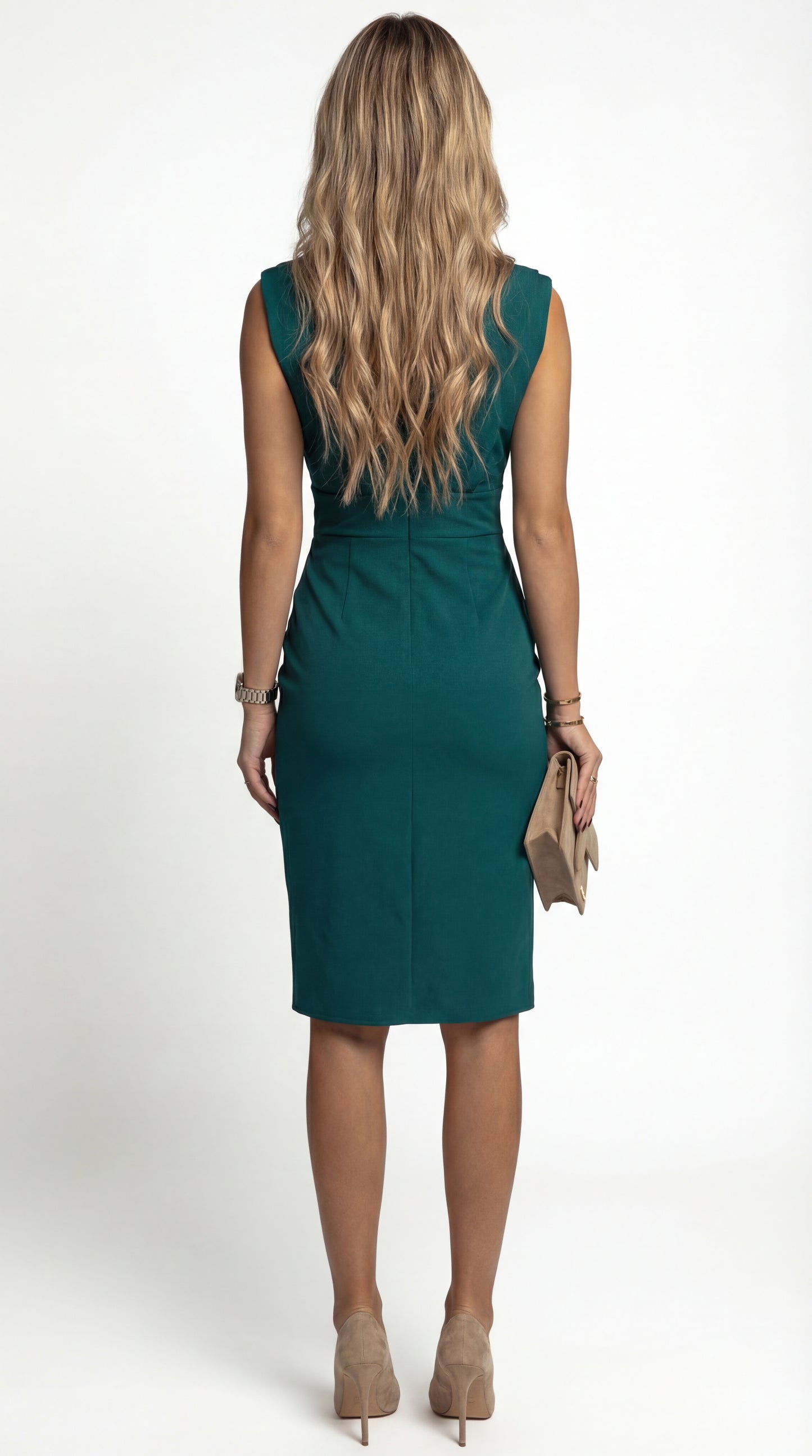 Zalivra Dames Midi Jurk | V-Hals | Taille Detail met Split