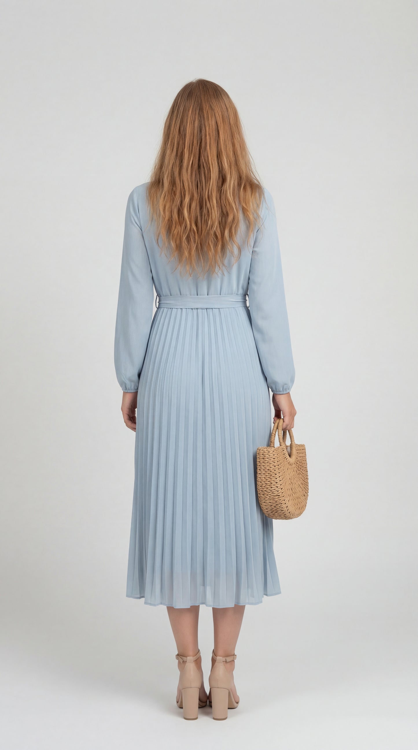 Valerina Dames Jurk | Midi | Geplisseerd Met Tailleceintuur