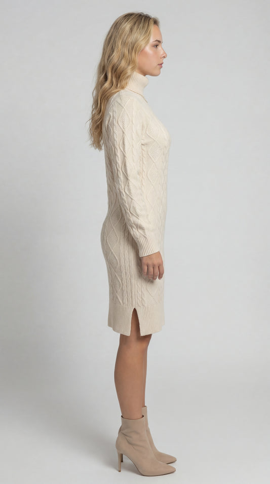 Violeta Dames Coltrui Jurk | Kabelpatroon | Midi Lengte