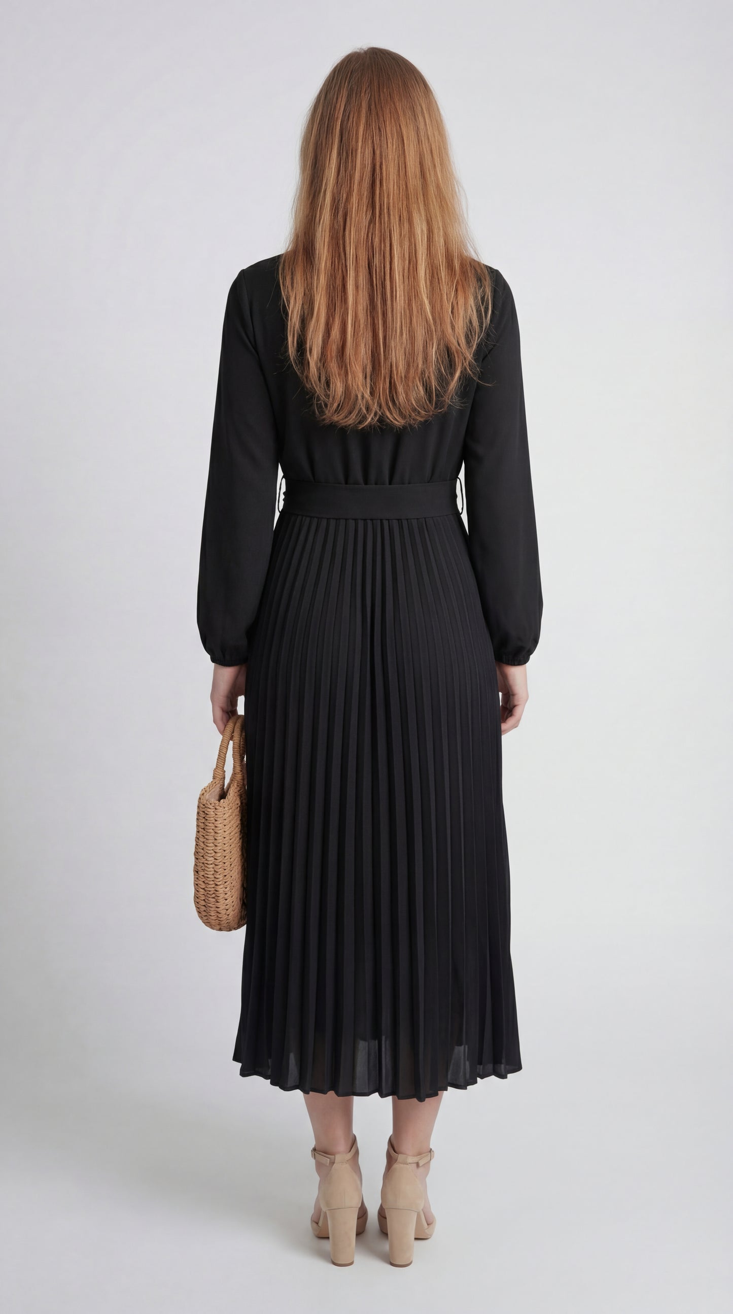 Valerina Dames Jurk | Midi | Geplisseerd Met Tailleceintuur