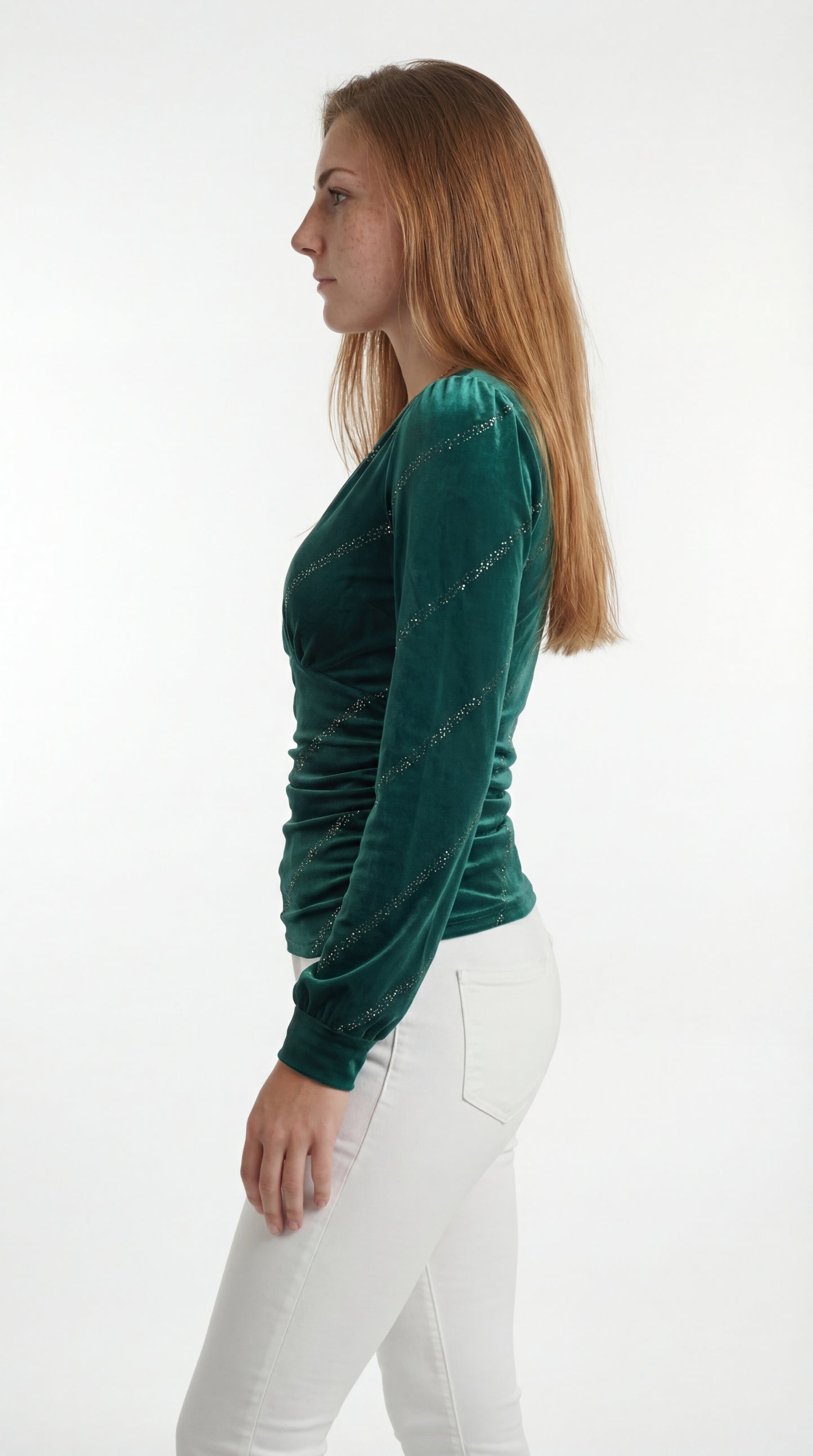 Dames Top | Overslaghals | Lange Mouwen