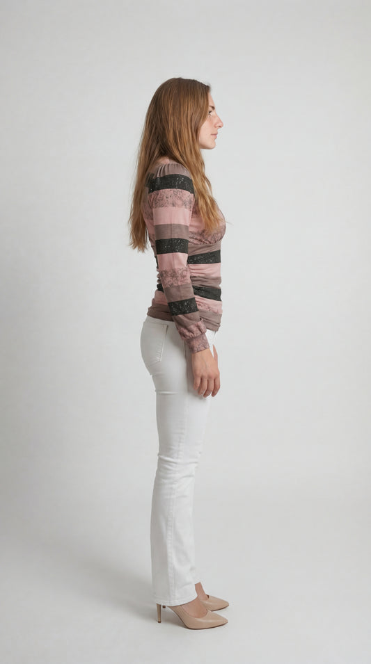 Dames Top | Overslaghals | Lange Mouwen