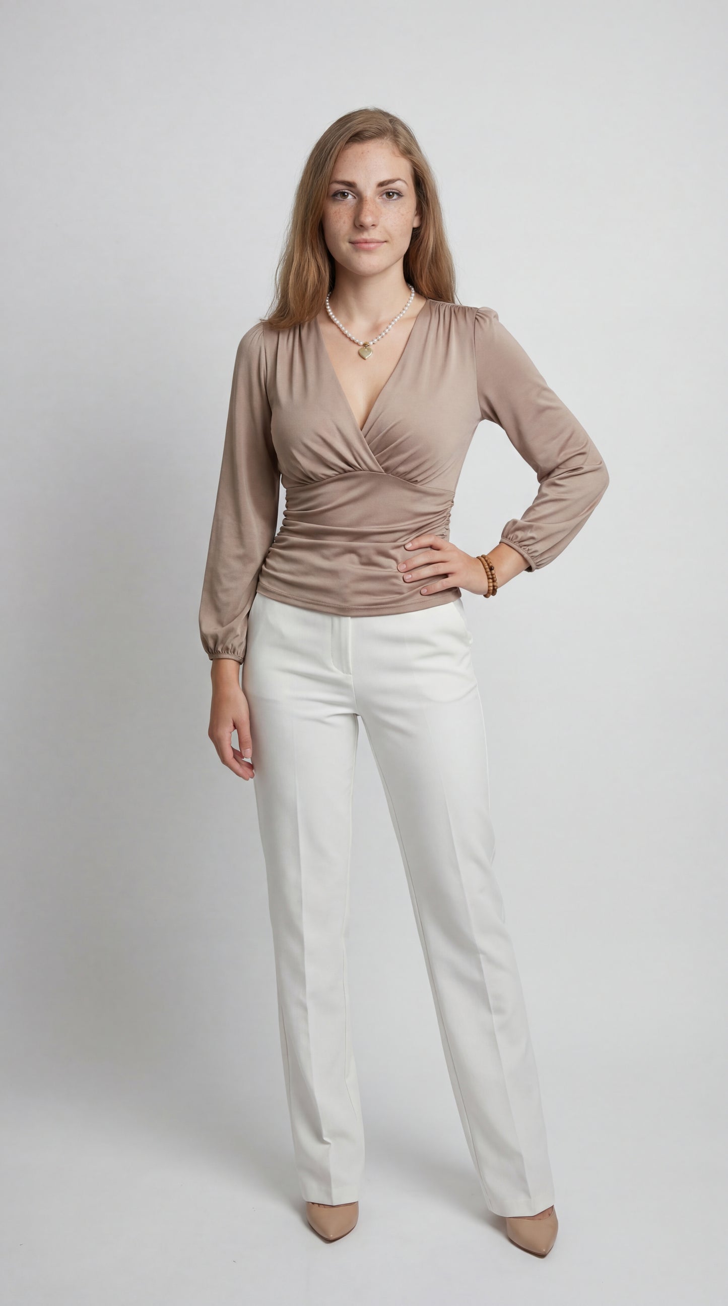 Dames Top | Overslaghals | Lange Mouwen