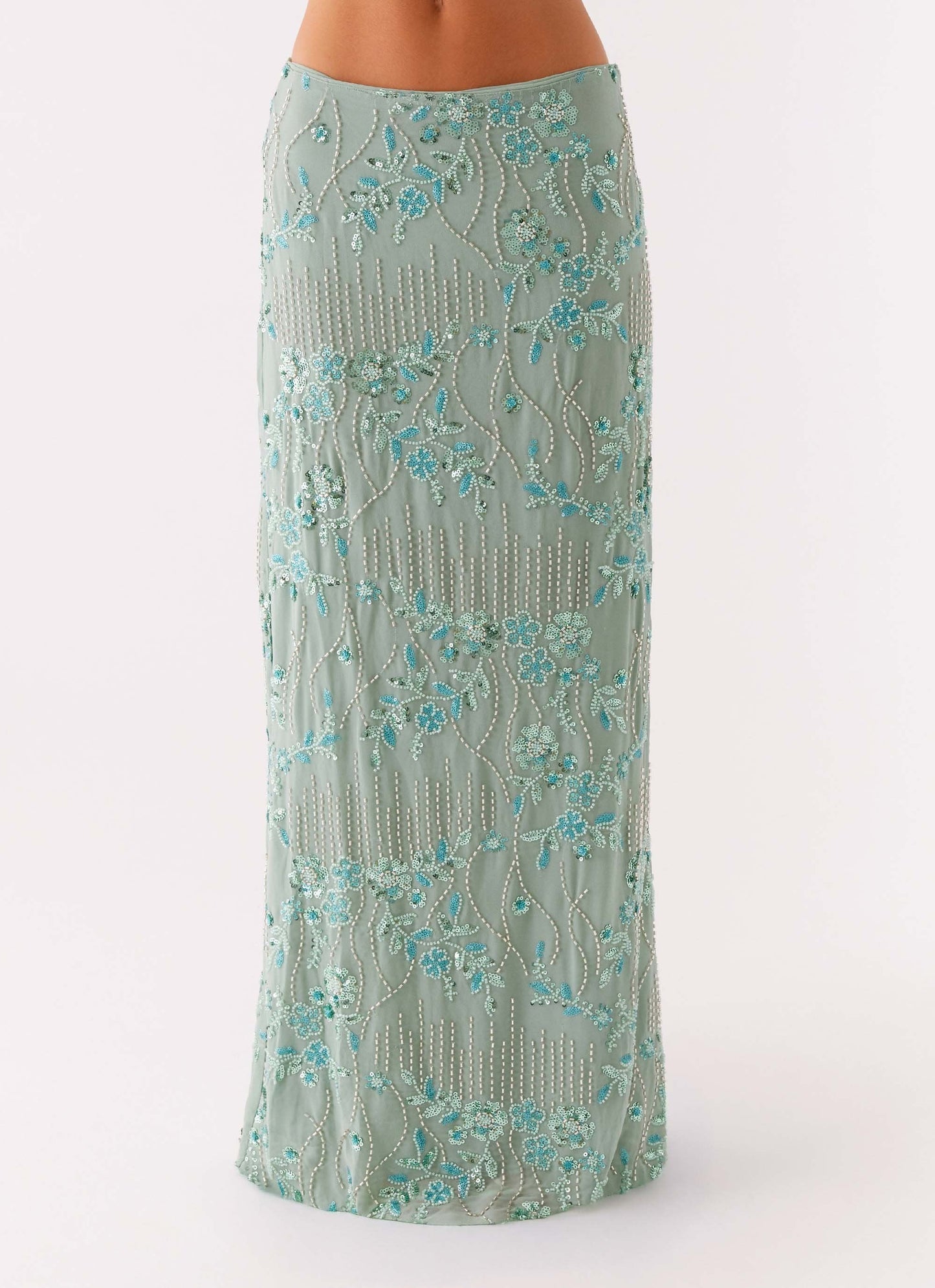 Mariela Maxi Rok – Glitterende Glamour met Lage Taille voor Dames 4