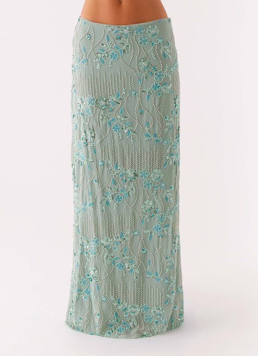 Mariela Maxi Rok – Glitterende Glamour met Lage Taille voor Dames 4