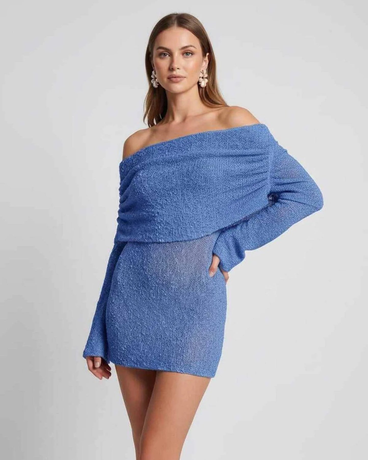 Maïa Dames Mini Jurk | Off-Shoulder | Gelaagde Franje