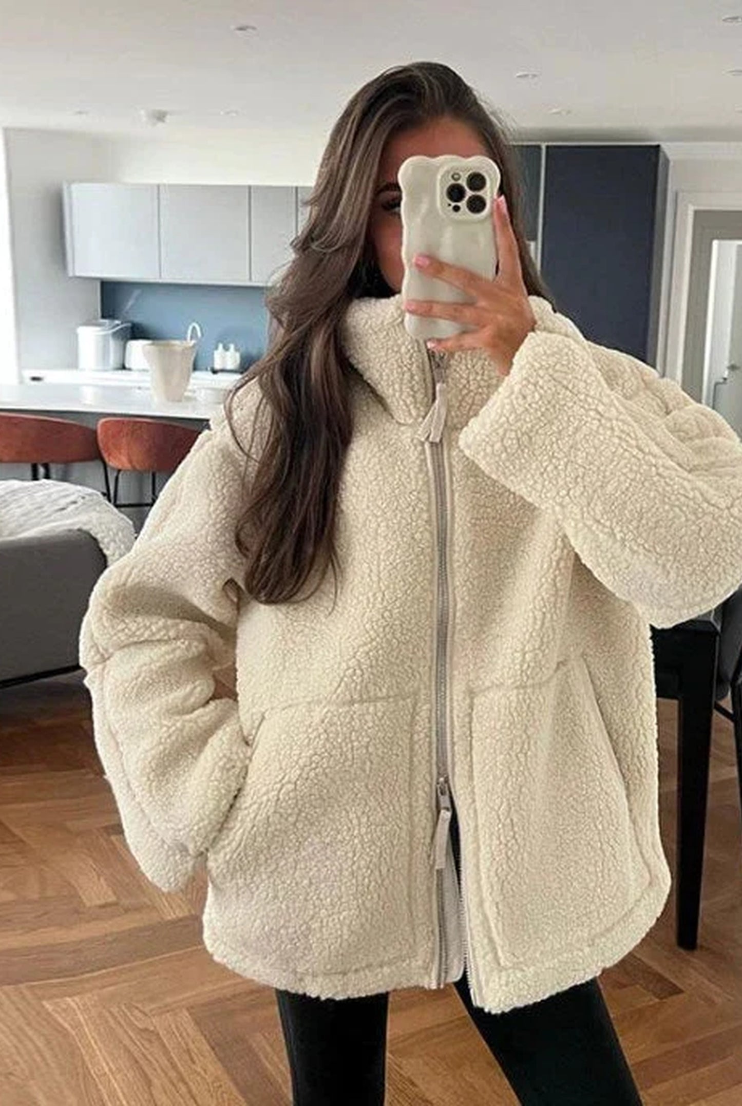 Diana Women's Coat | Oversized Fit | Textured Fabric
