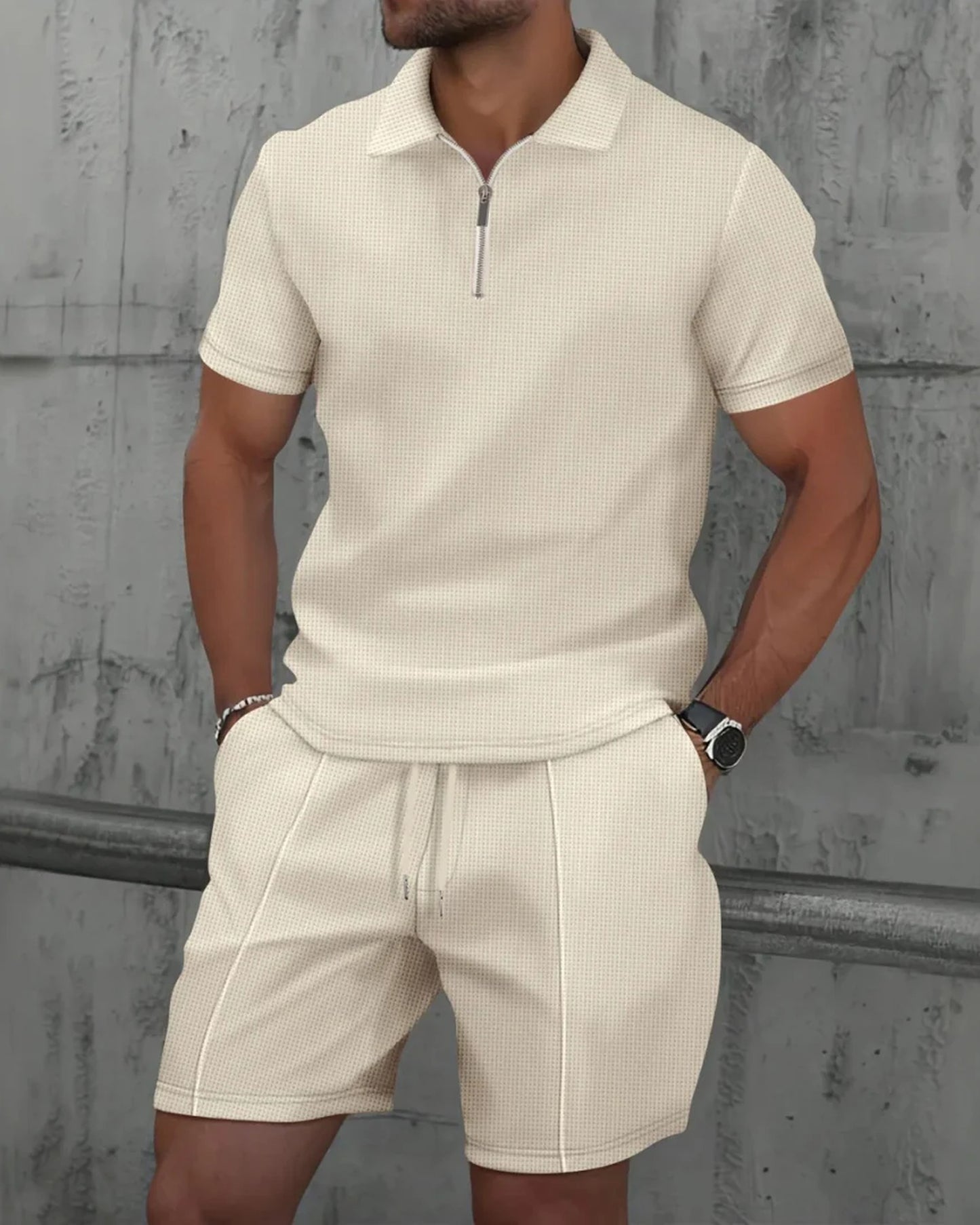 Felice Heren Co-Ord Set | Korte Mouwen | Wijde Shorts