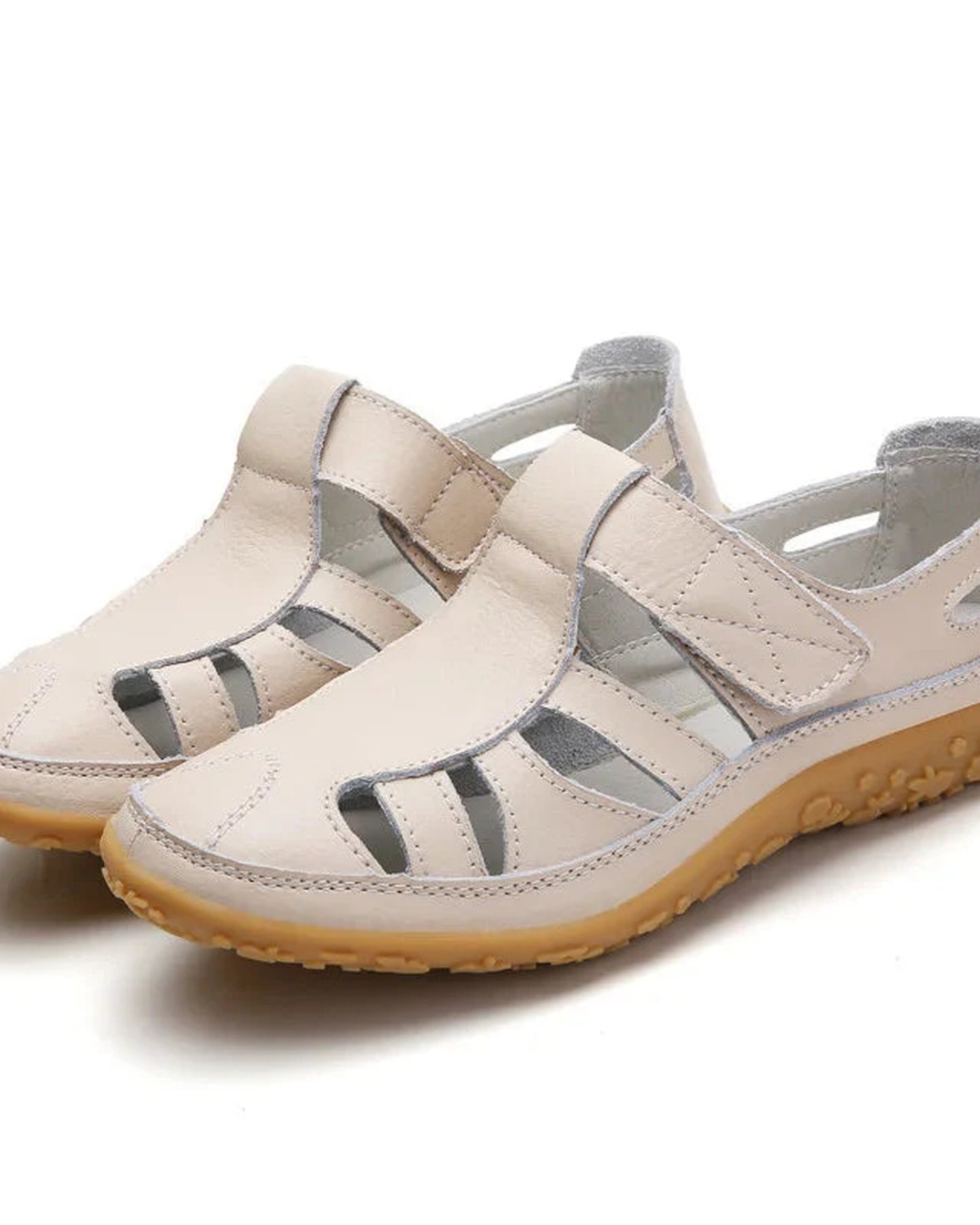 Elvire-Salomé Dames Sandalen | Uitgesneden Banddetail | Gematteerde Zool