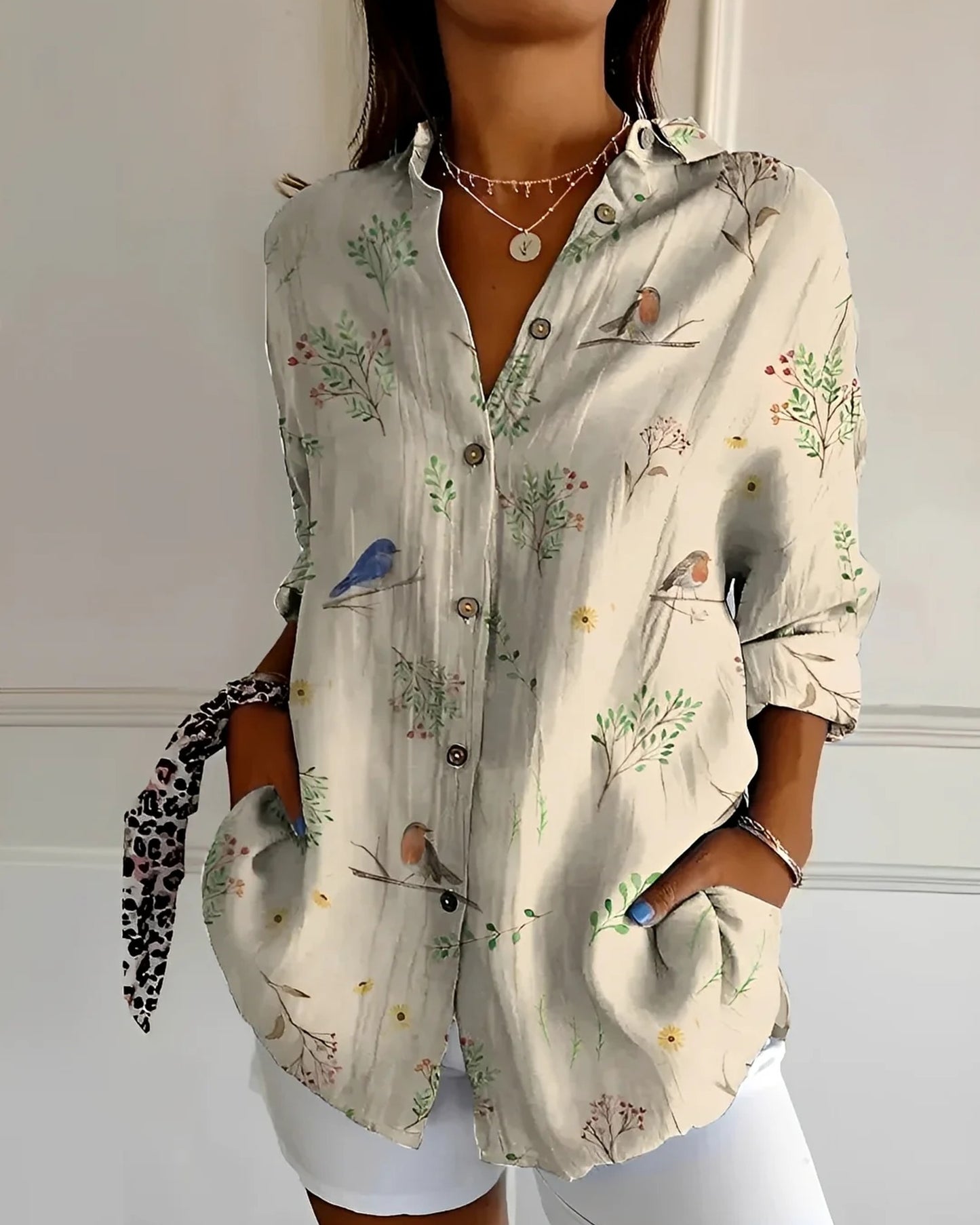 Noëllie Dames Blouse | Bloemenprint | Lange Mouwen