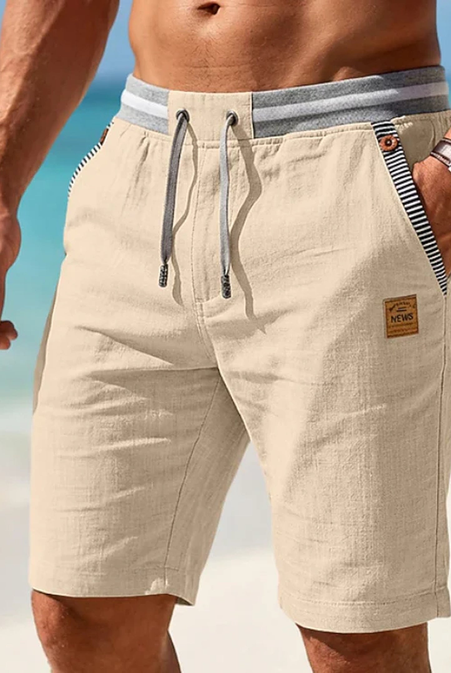 Diego Heren Shorts | Linning med snøre | Læderlogo-patch