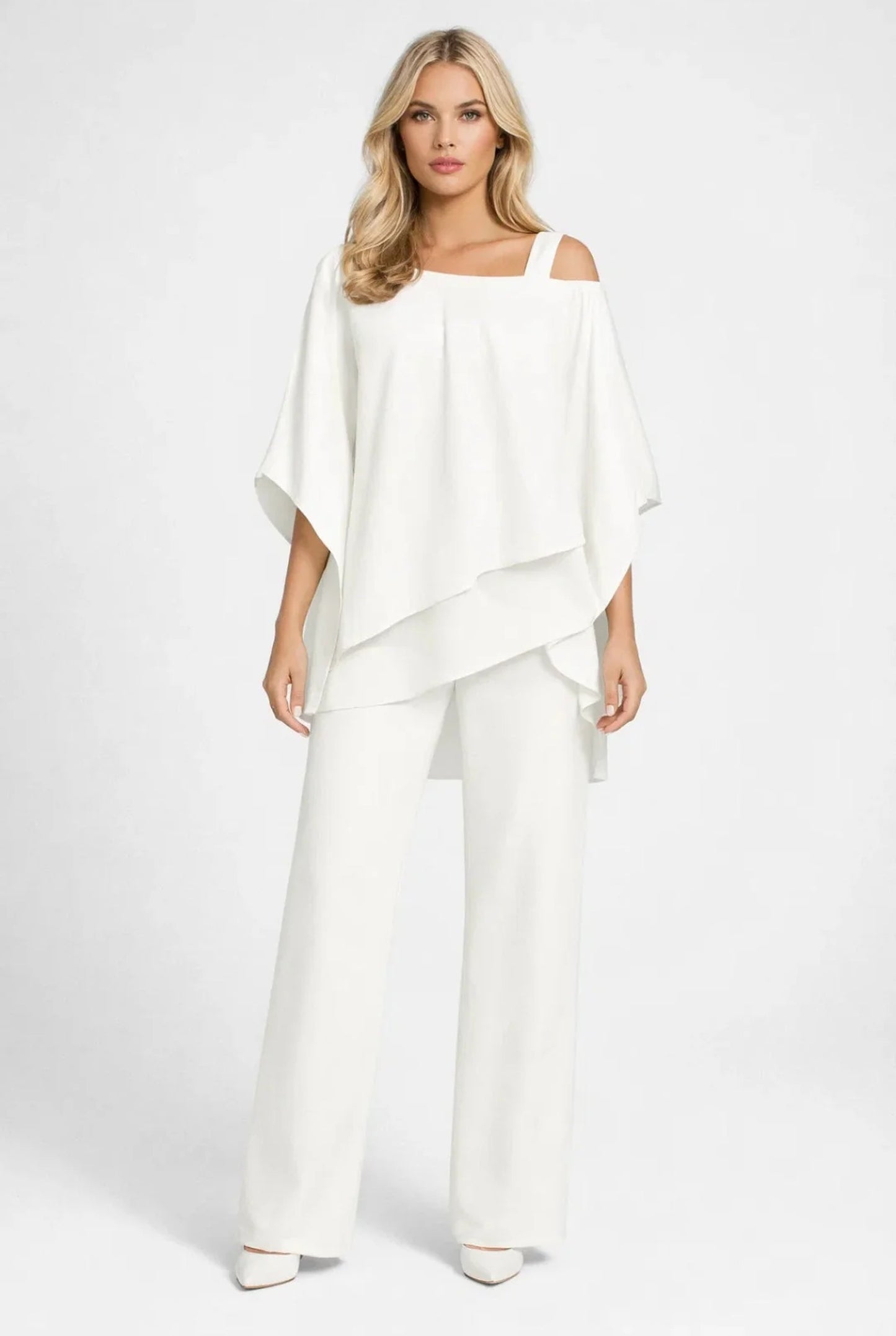 Murielle Dames Co-Ord Set | Chiffon Overlay Top | Wijde Broek