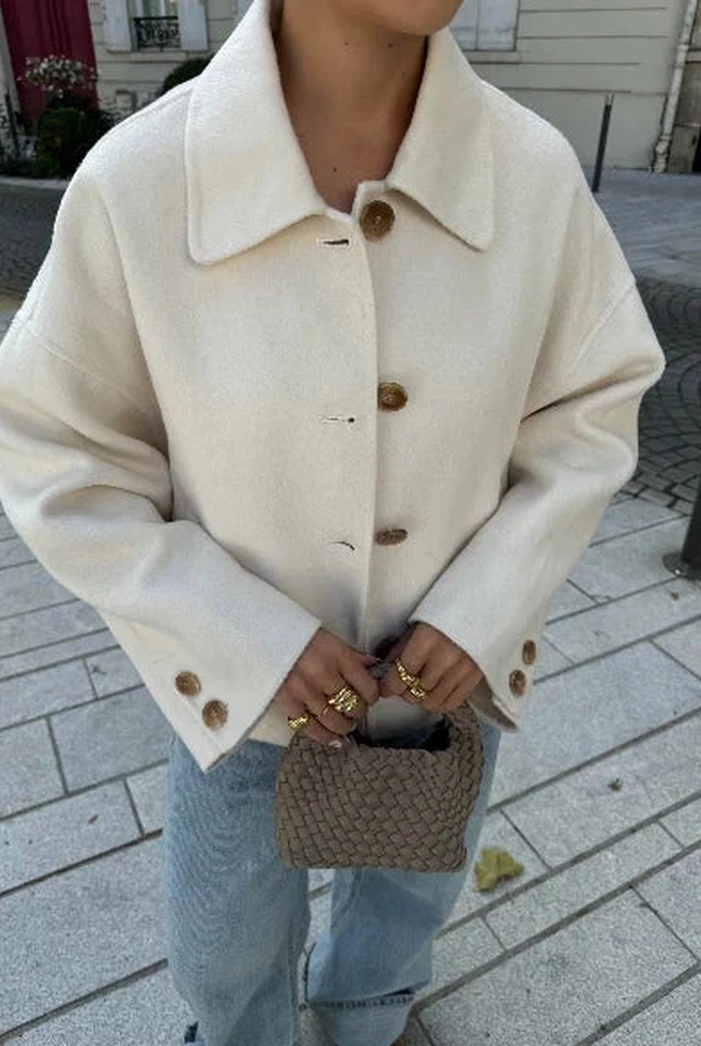 Heloise Damejakke | Boxy Fit | Oversized Krave og Knaplukning
