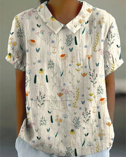 Mélissande Women's Blouse | Floral-print | Rolled-up Sleeves