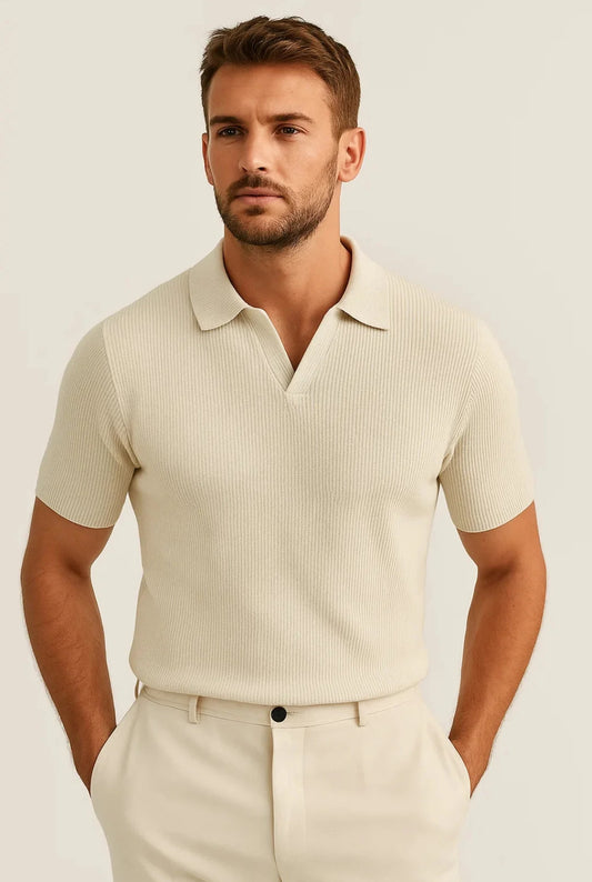 Fabio Heren Polo Shirt | Geribbelde Textuur | Klassieke Polokraag