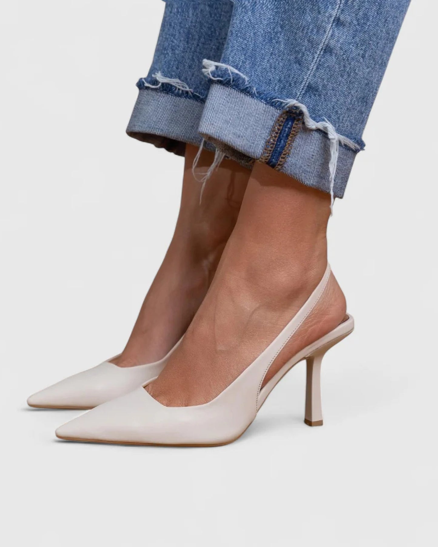 Denise Dames Hakken | Slingback Hæl | Spidse Snude