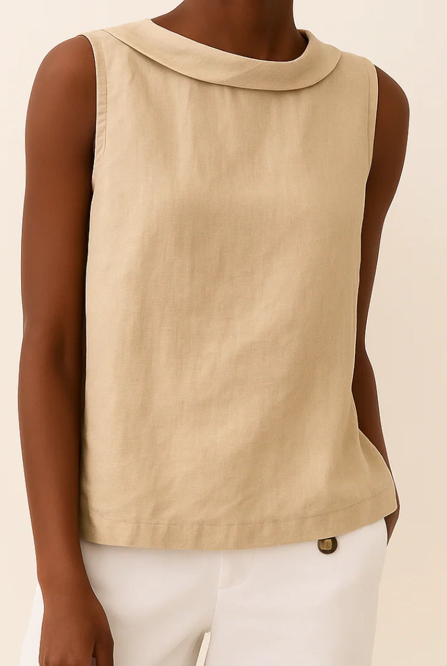 Alide Dames Top | Ronde Kraag | Mouwloos