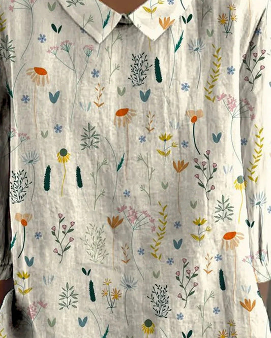 Mélissande Women's Blouse | Floral-print | Rolled-up Sleeves