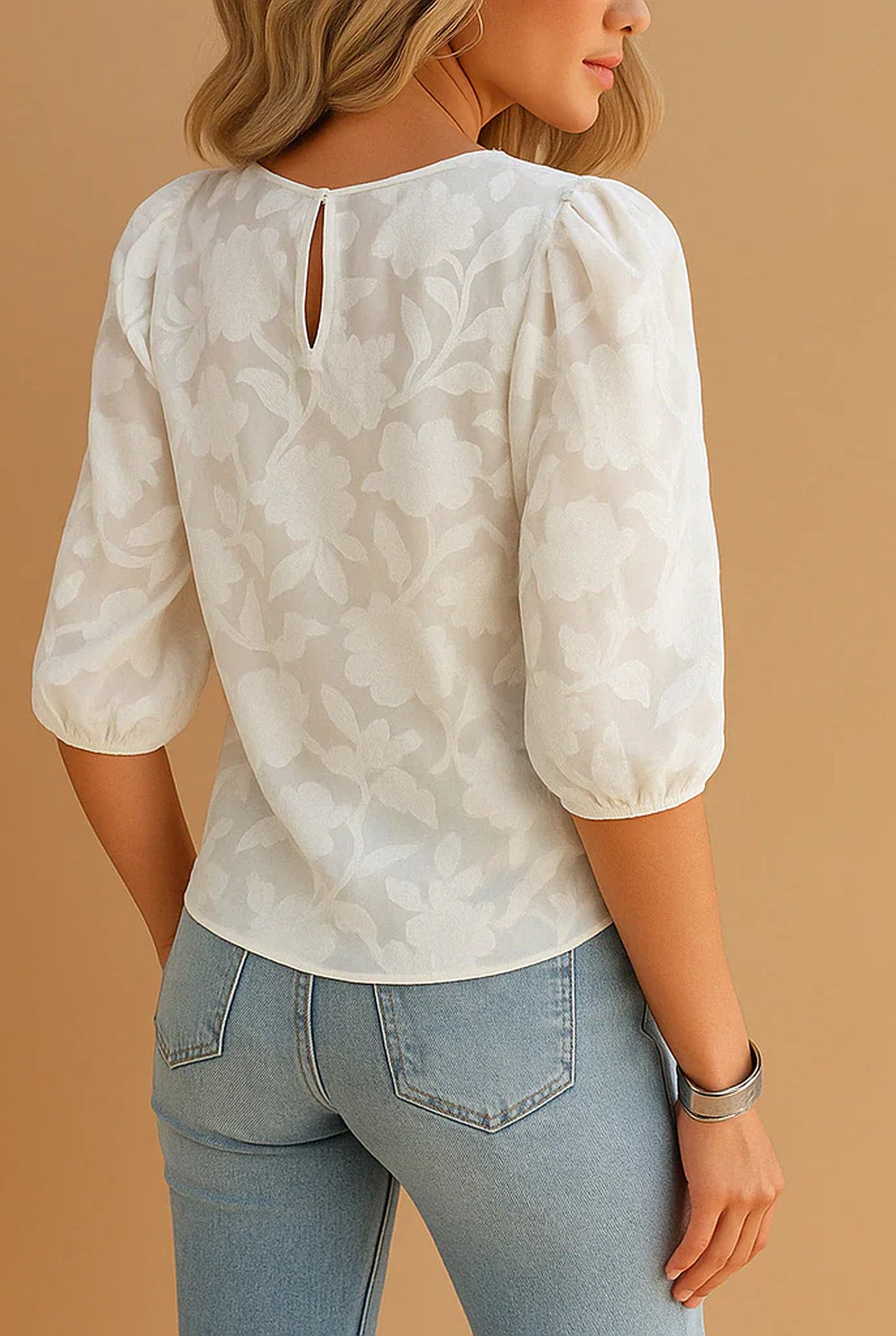 Edme Dames Top | Pofmouwen | Bloemenprint
