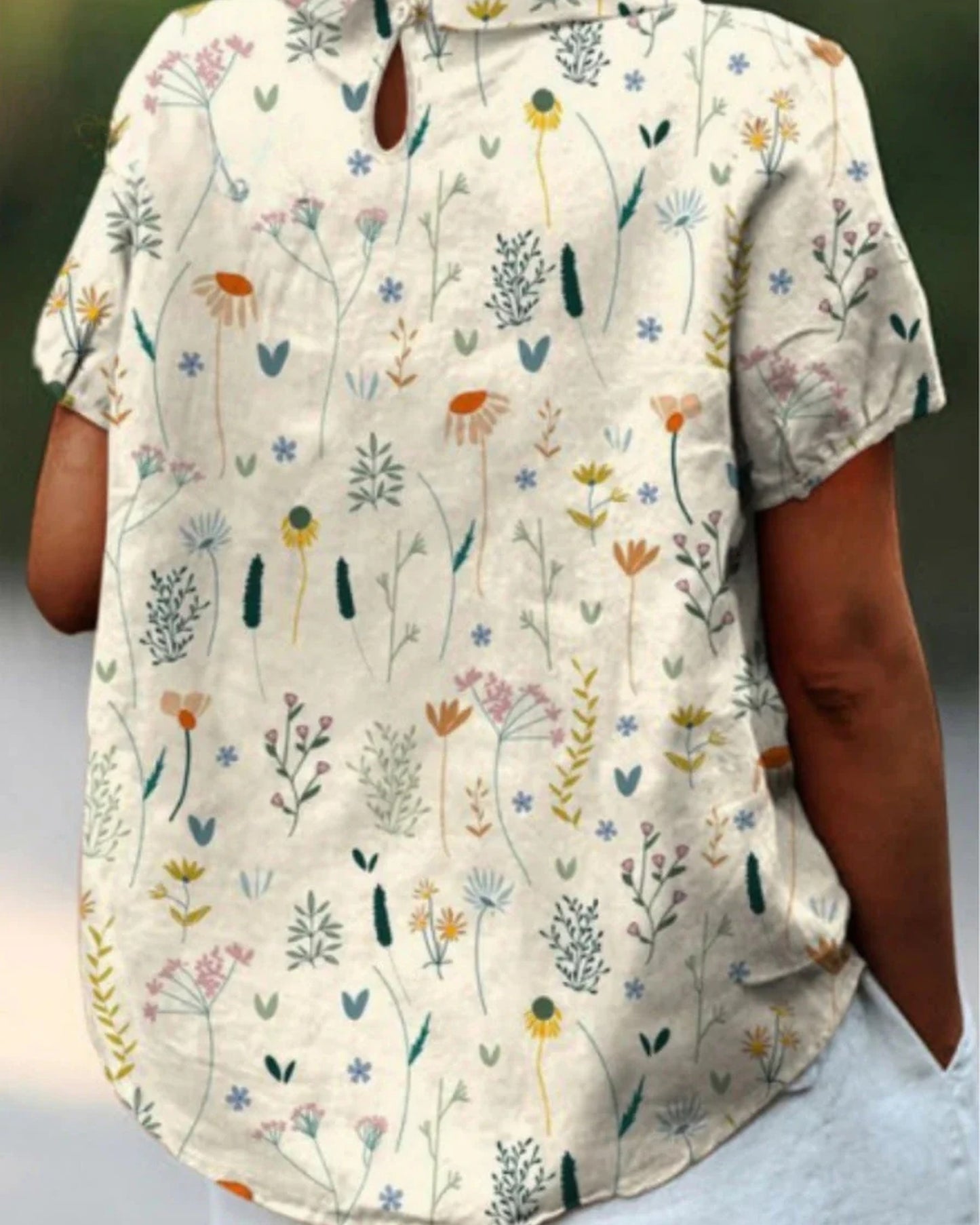 Mélissande Dames Blouse | Bloemenprint | Opgerolde Mouwen