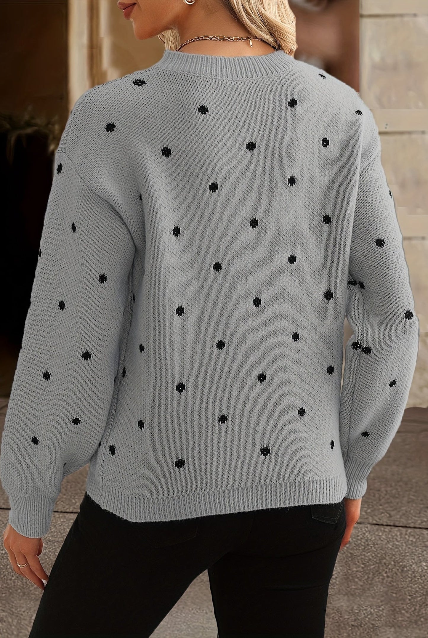 Fleurette Dames Trui | Ronde Hals | Polkadot