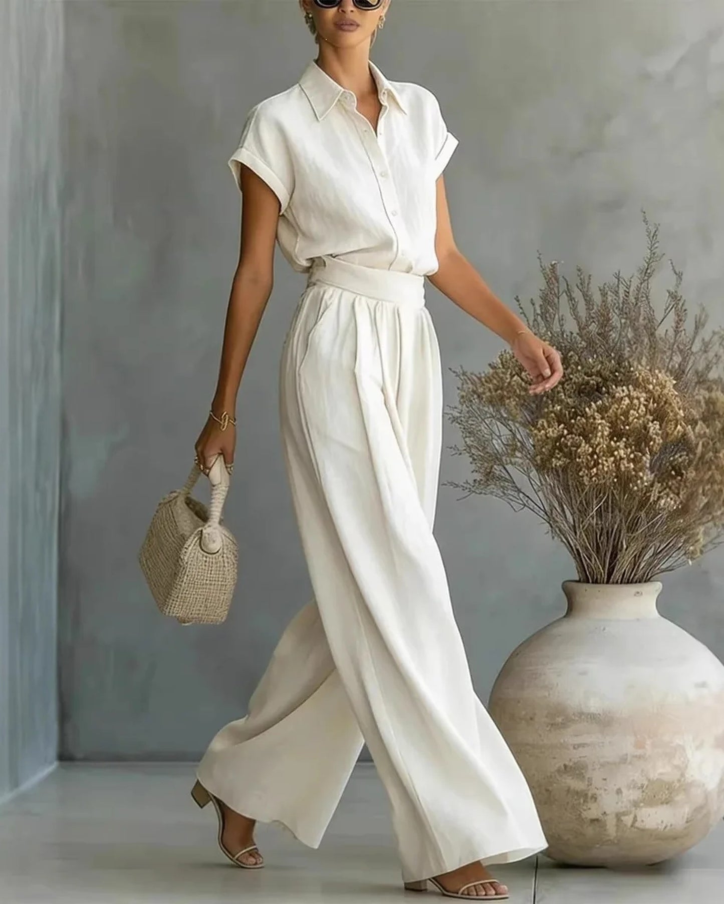Andréanne Dames Maxi Jurk | Hoge Tailleband | Brede Plooien